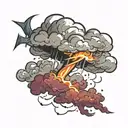 thunderstorm clouds tattoo design idea