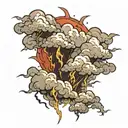thunderstorm clouds tattoo design idea