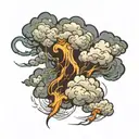 thunderstorm clouds tattoo design idea