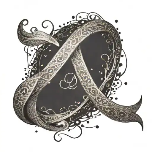 A minimalist tattoo of the letter 'P' intertwined with an infinity symbol, with a subtle fire element incorporated tattoo design idea