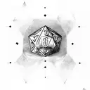 d20 with unshattered rune from elden ring tattoo design idea