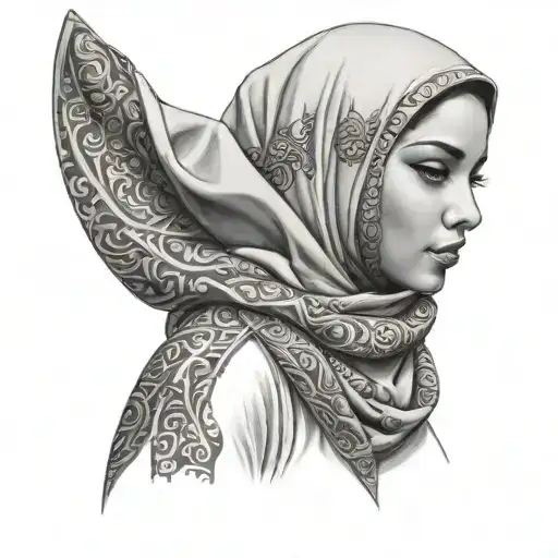 muslim girl with arabic tattoo design idea