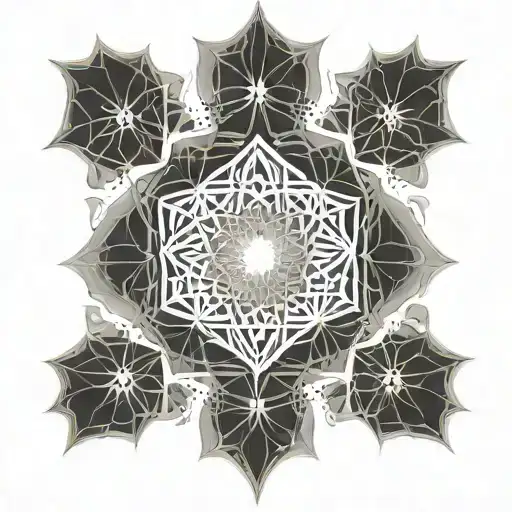 Create a design featuring a sacred geometry pattern inspired by Allah's name tattoo design idea