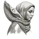 muslim girl with arabic tattoo design idea
