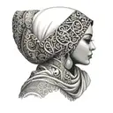 muslim girl with arabic tattoo design idea