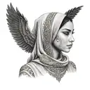 muslim girl with arabic tattoo design idea