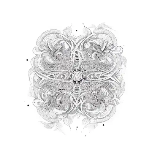 A mesmerizing tattoo design that combines the elegance of oral pleasure with intricate patterns resembling the curves of a tongue tattoo design idea