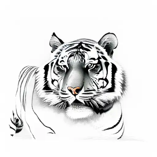 tiger and cub tattoo design idea