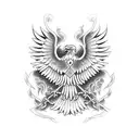 double-headed eagle with tryzub  tattoo design idea
