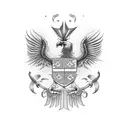 double-headed eagle with tryzub  tattoo design idea