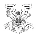 double-headed eagle with tryzub  tattoo design idea