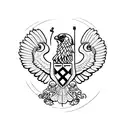 double-headed eagle with tryzub  tattoo design idea