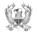 double-headed eagle with tryzub  tattoo design idea
