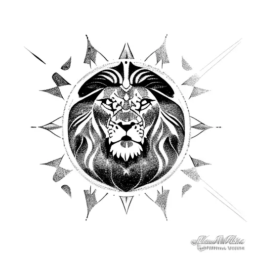 arabian night, Castle, compass, all seeing eye, lion, da vinci finger touch tattoo design idea