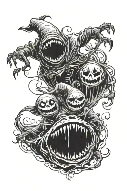 Jack and oogie boogie from nightmare tattoo design idea