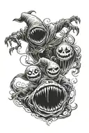 Jack and oogie boogie from nightmare tattoo design idea