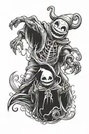Jack and oogie boogie from nightmare tattoo design idea