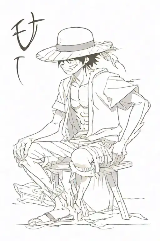 I want a tattoo that has the straw hat of monkey d Luffy and that sayes "Ore wa Luffy! Kaizoku Ou ni Naru Otoko Da!" tattoo design idea