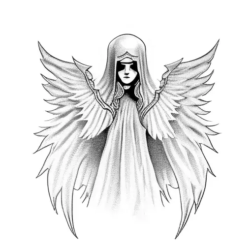 A guardian angel protecting a loved one's forearm tattoo design idea