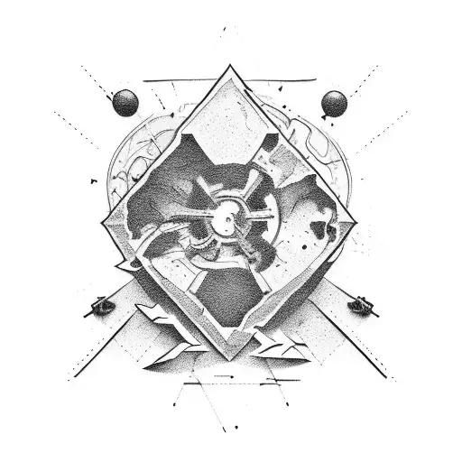 Combine elements from the videogame rust and the philosophy of loneliness and nihilism tattoo design idea