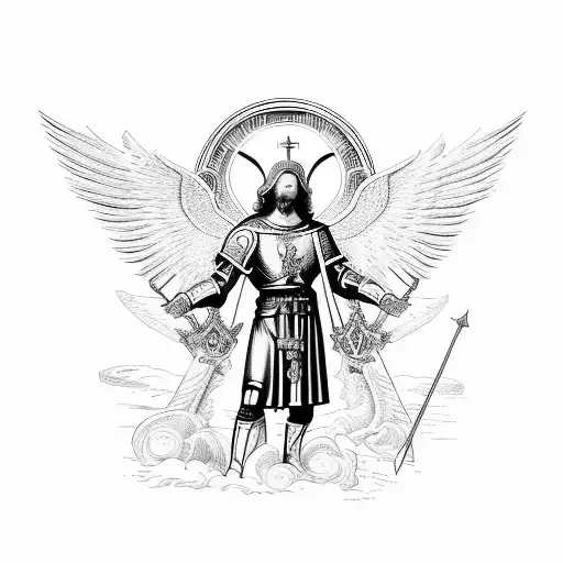 st. Michael the archangel  tattoo design idea