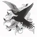 birds flying with something tattoo design idea