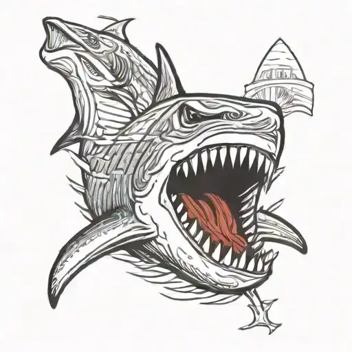 Jaws movie scene tattoo design idea