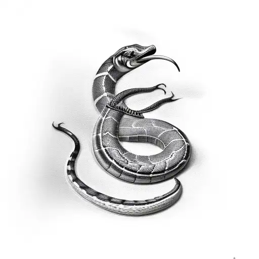 king cobra around money bag tattoo design idea