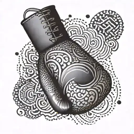 A boxing glove with intricate patterns symbolizing divine protection tattoo design idea