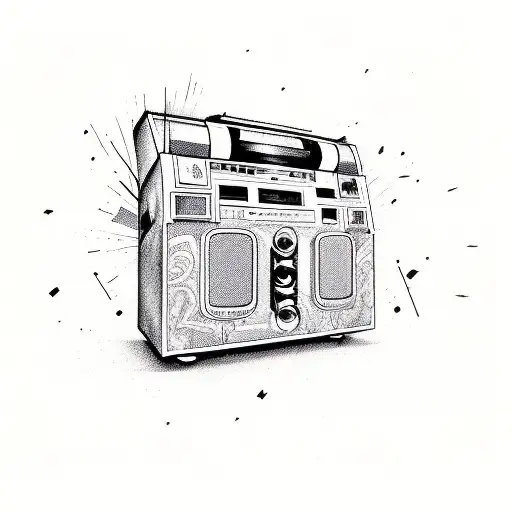 Boombox with graffiti art tattoo design idea