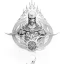 Create a tattoo that incorporates the world of Elden Ring with the elegance of Malenia tattoo design idea