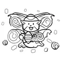 bat with candy corn tattoo design idea