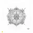 Compass with N tattoo design idea