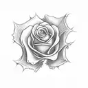 skull rose cross tattoo design idea