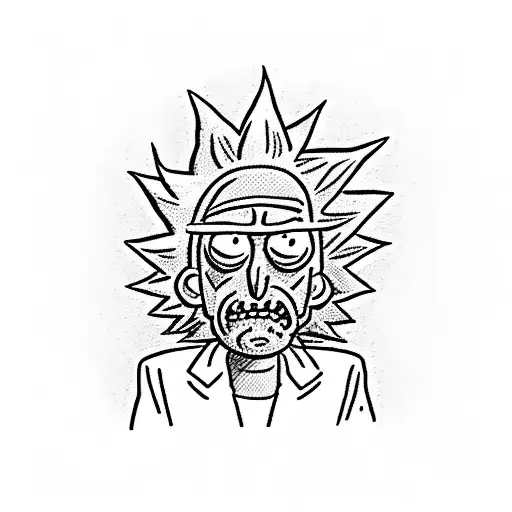 rick and morty travelling through a portal tattoo design idea