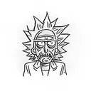 rick and morty travelling through a portal tattoo design idea