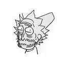 rick and morty travelling through a portal tattoo design idea