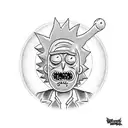 rick and morty travelling through a portal tattoo design idea