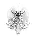 xenomorph with very muscle tattoo design idea