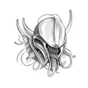 xenomorph with very muscle tattoo design idea