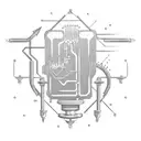 A mechanical wrench intertwined with a circuit board tattoo design idea