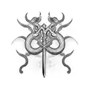 sword with snake tattoo design idea