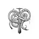 sword with snake tattoo design idea