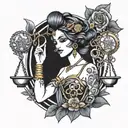 close  libra goddess tattoo design idea
