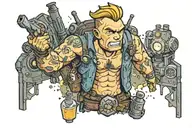 Borderlands and Fallout Raider  Vault Boy tattoo design idea
