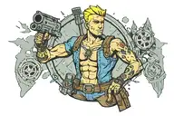 Borderlands and Fallout Raider  Vault Boy tattoo design idea