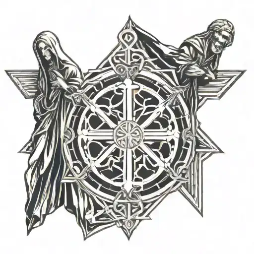 saint benedict medal tattoo design idea