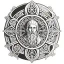 Christian saint benedict medal tattoo design idea