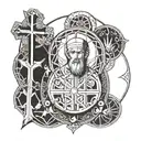 Christian saint benedict medal tattoo design idea