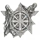 saint benedict medal tattoo design idea